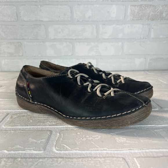Spring Step Carhop Shoes Womens 10.5 11 Black Leather Slip On Casual Flats 42 - Picture 1 of 12